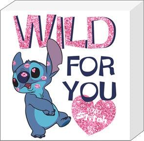 Lilo and Stitch Wild For You Glitter 6"x 6"x 1.5" Box Wall Sign