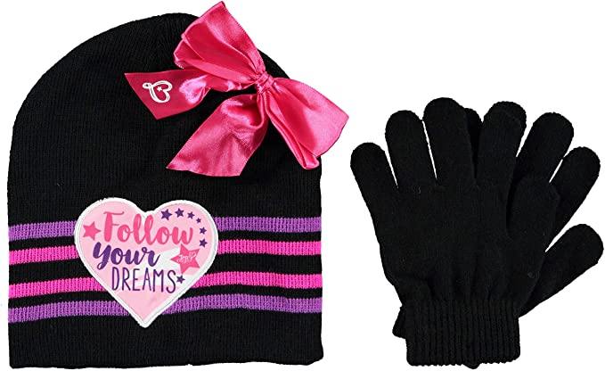 Little Girls 2 Piece Winter Set, Knit Beanie and Gloves