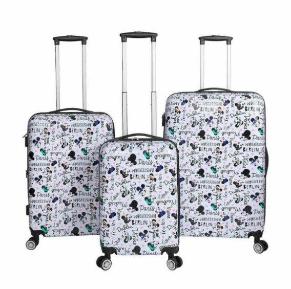 Mickey Mouse Destination Printed ABS Luggage 1pc