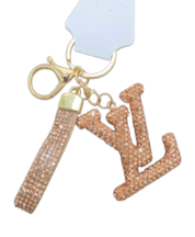 Fashion LV Crystal Keychain -Gold