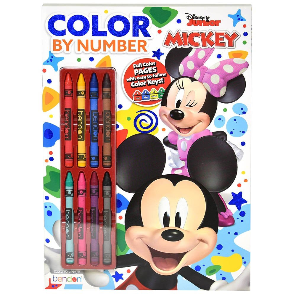 Mickey Mouse Funhouse Color by Number W/ Crayons