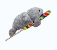 Lollyplush 8" Manatee Holding 14'' Rainbow Lollipop