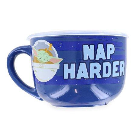Mandalorian Work Hard Nap Harder 24oz Ceramic Soup Mug