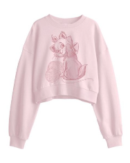 Junior Marie Yarn Ball Drop Sl. Pink Crew Sweatshirt