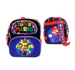 Mario 3D 12'' Backpack w/Emb Logo Print Front/Back