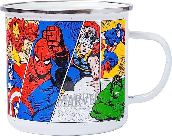 Marvel Comics Retro Vintage Panel 21oz Enamel Camper Mug