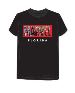 Florida Adult Marvel Logo Black T-Shirt