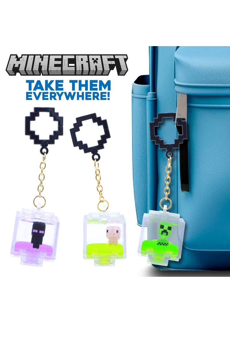 Minecraft Charms 2.5 Inch Backpack Hangers Liquid-Filled Clip-On