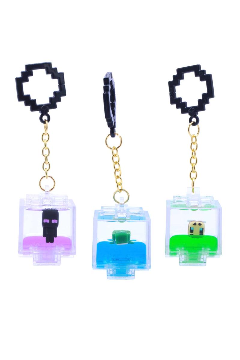 Minecraft Charms 2.5 Inch Backpack Hangers Liquid-Filled Clip-On