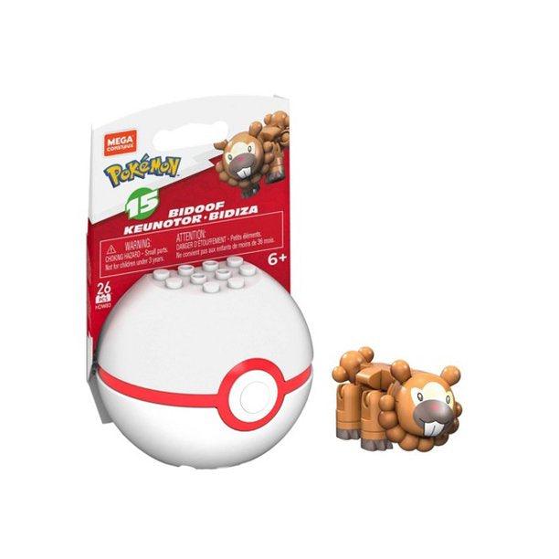 Mega Construx Pokemon Bidoof Poke Ball Building Set
