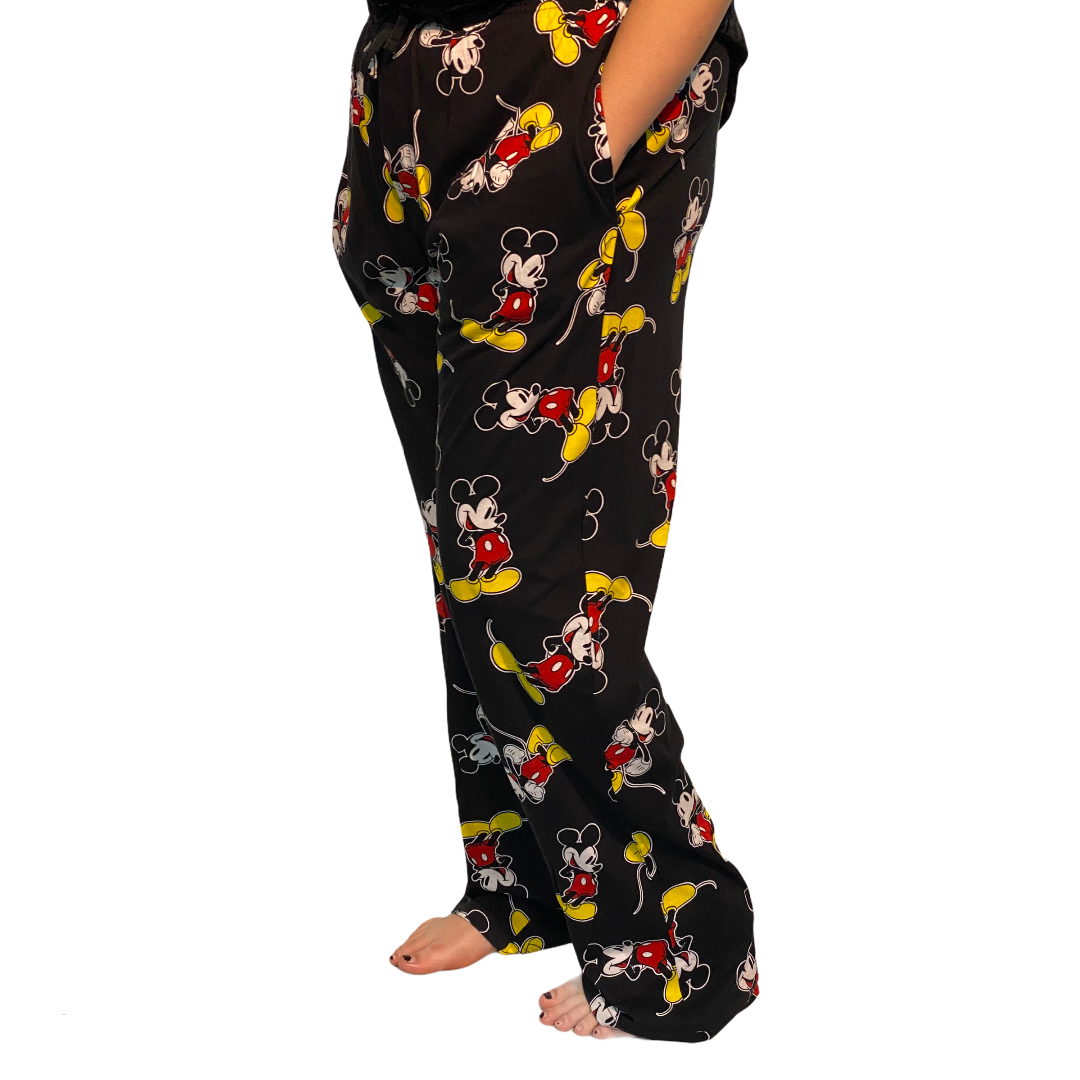 Men s Fun Print Pajama Lounge Pants Black