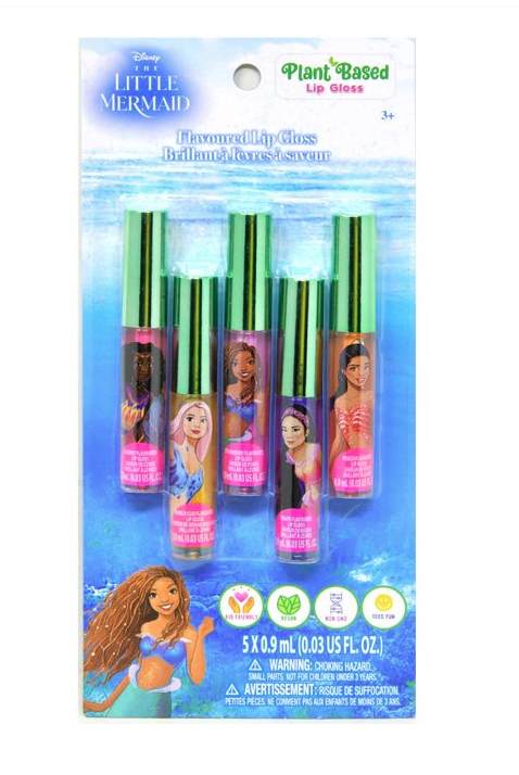 The Little Mermaid 5pk Lip Gloss on Card