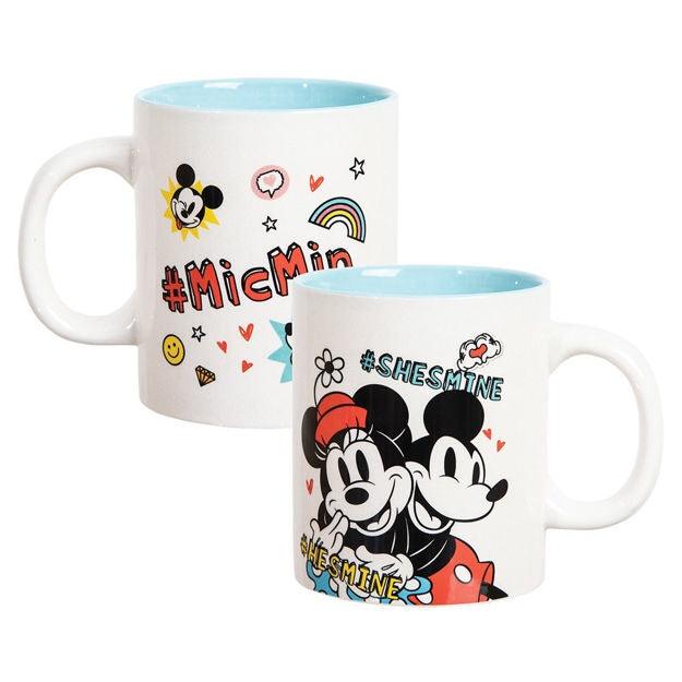 Mickey & Minnie "He's Mine. She's Mine" Ceramic Mug 16Oz
