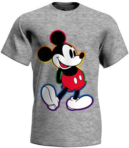 Mickey Classic Pose Rainbow Pride Outline Adult Shirt