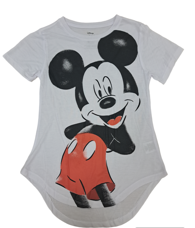 Disney Big Size Standing Mickey Junior Fashion Top White