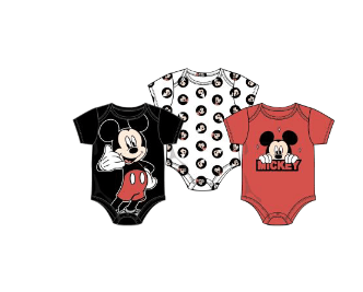 Mickey Mouse Black Bodysuit (Pack of 3)