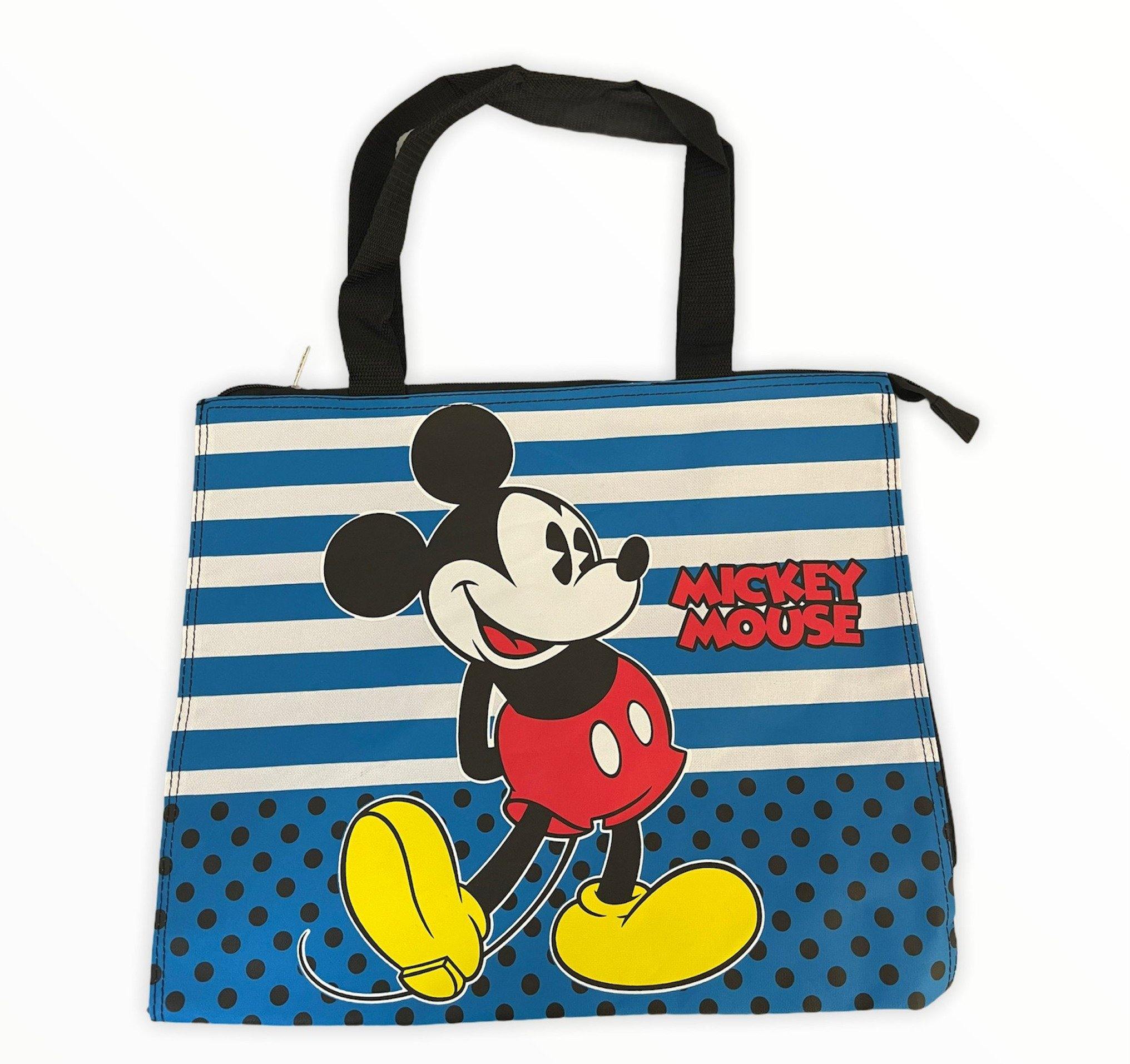 Mickey Mouse Blue & White Stripe Tote Bag