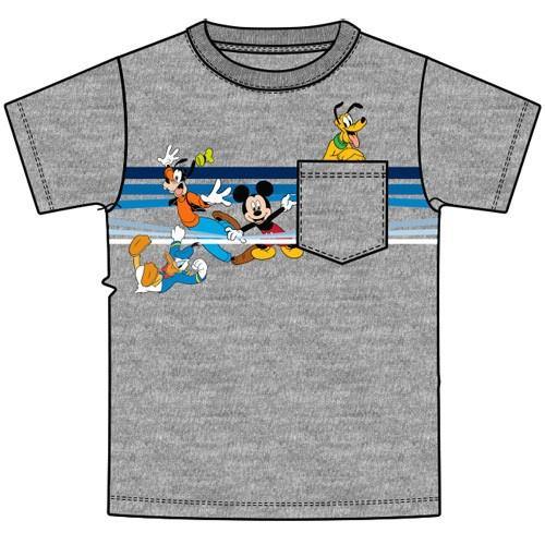 Mickey Mouse Goofy Donald Pluto Boys Pocket T-shirt