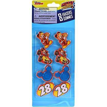 Mickey Mouse Roadster Racer Pack Of 8 Erasers