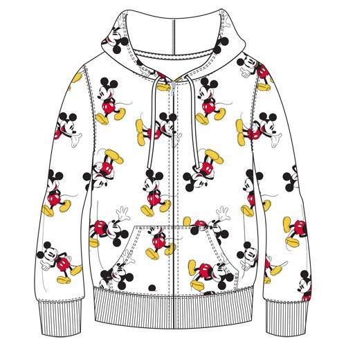 Mickey Mouse Zipper Sweatshirt Hoodie White