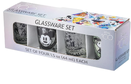 Disney 100 Steamboat Mickey Mini Glass 4pc 1.5oz