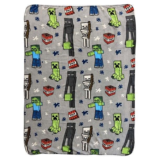 Minecraft Fleece Throw Blanket 45" x 60" Creeper Enderman Zombie