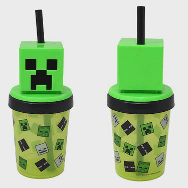 Minecraft 3D Molded 13oz PP Super Sipper with straw