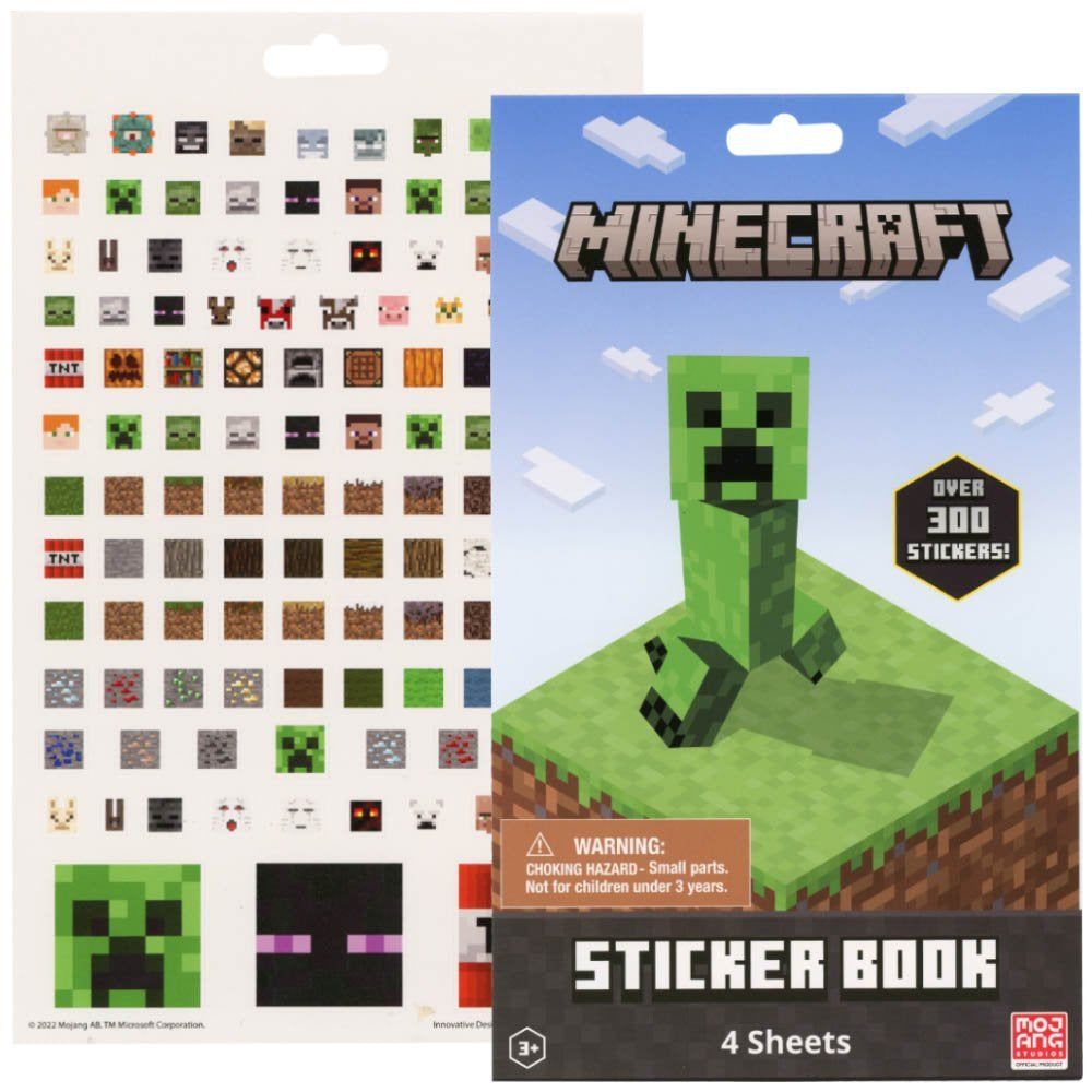 Minecraft 4 Sheet Sticker Pad, 200+ Stickers