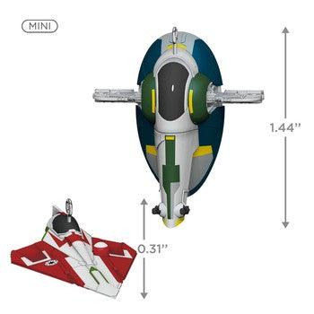 Mini Star Wars: Attack of the Clones™ Jango Fett™ and Obi-Wan Kenobi's Starfighter Ornaments, Set of 2