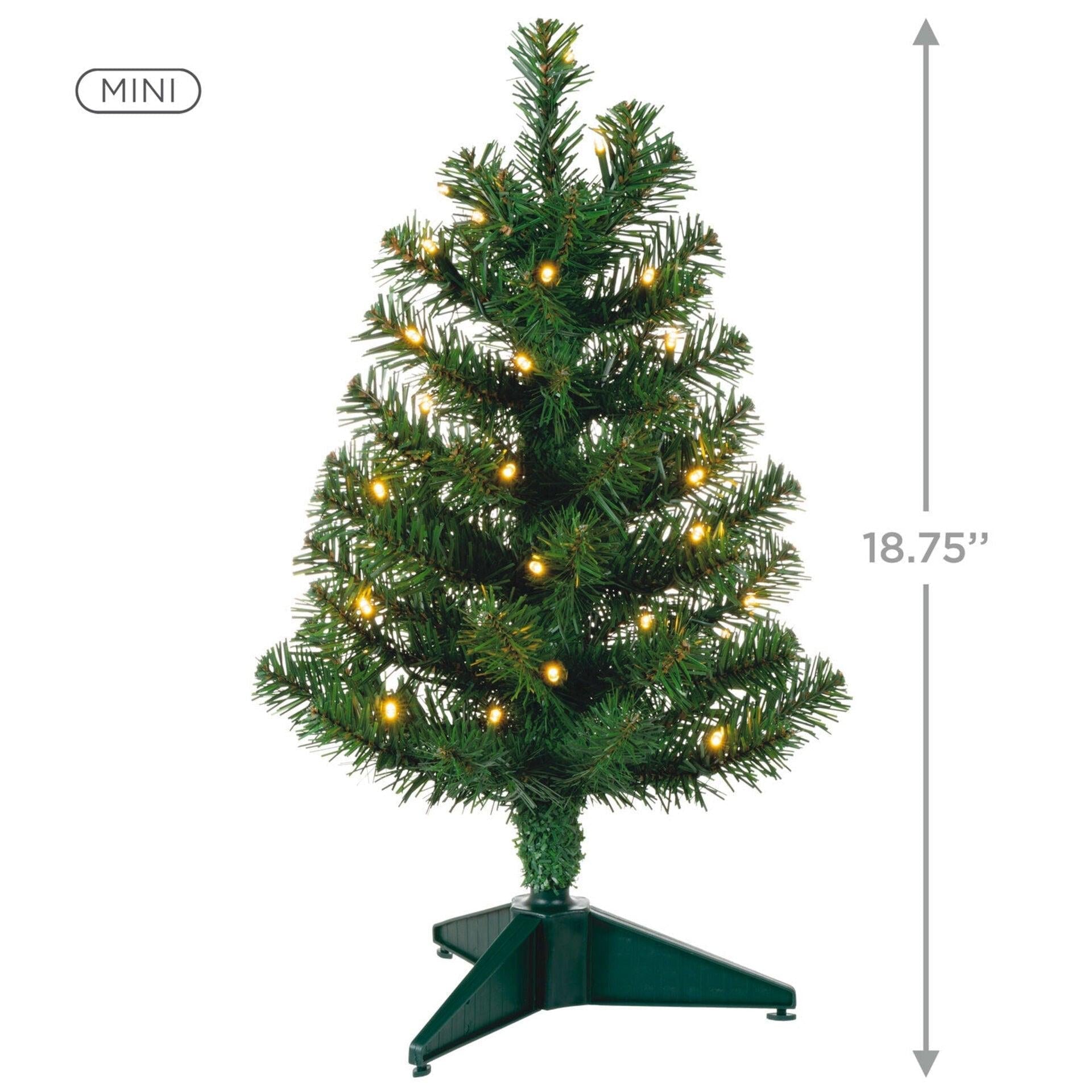 Miniature Evergreen Pre-Lit Christmas Tree, 18.75"
