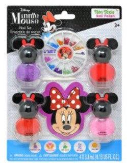 Minnie 4pk Nail Polish With Accessories On Card