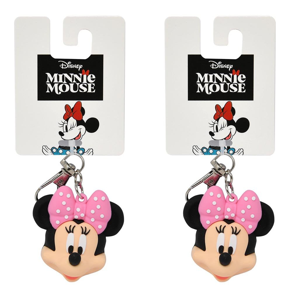 Minnie 3D Molded Rubber Keychain Charm with Clip