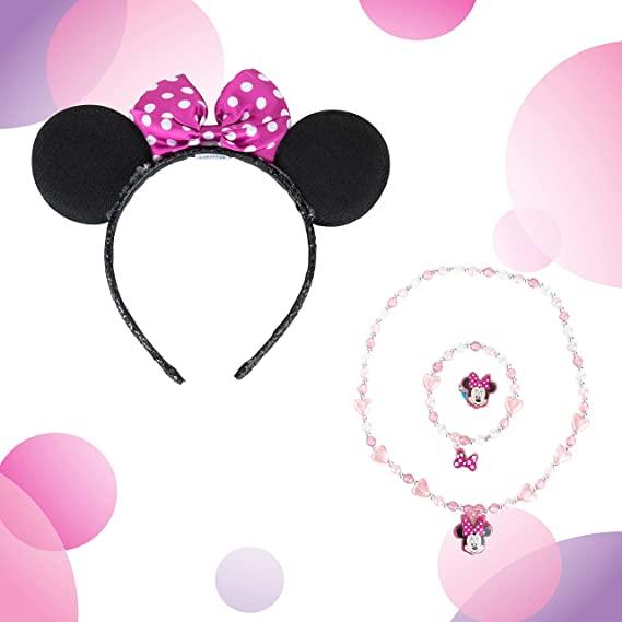 Minnie Ear Shaped Headband & Necklace Set in Box