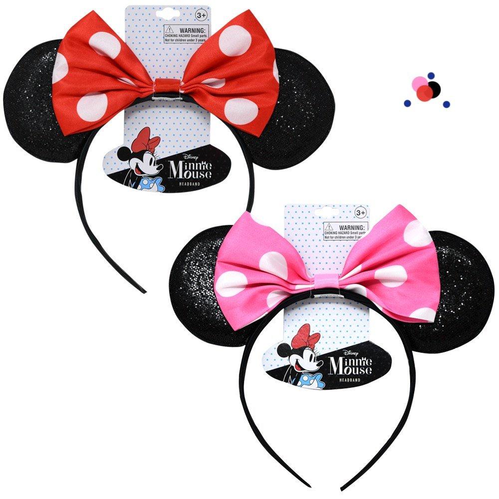 Minnie Ears Headband with Bow Red & Pink