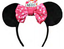 Minnie Ears w/ Pink Bow Adult Size