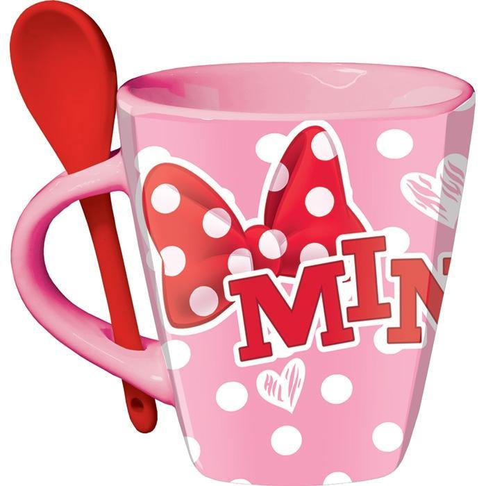 Minnie Mouse Cup-O-Sass 11 oz Mug with Spoon Pink