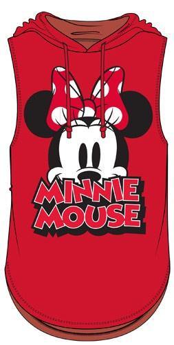 Minnie Mouse Peeking Face Juniors Hooded Tank Top