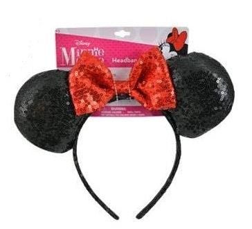 Minnie Mouse Sequin Ears with Sequin Bow