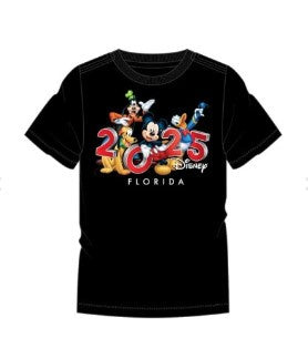 Disney 2025 Youth Mickey & Friends Group Fun Black Tee