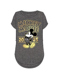 2025 Mickey Mouse Junior Tunic Tee Charcoal Heather