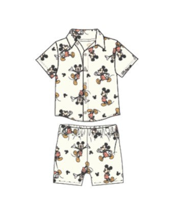 Disney Mickey Mouse Baby 2Pc Short Set Ivory