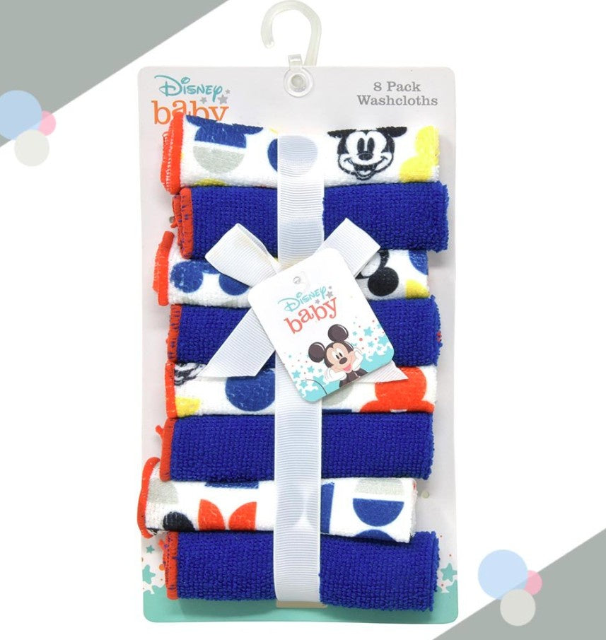 Disney Mickey Mouse 8pk Washcloth - Mod Pop
