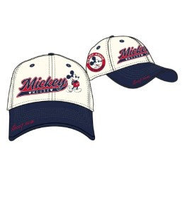 Adult Mickey Mouse Ivory Navy Baseball Cap