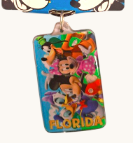 Florida Mickey & Gang Rectangle Lucite Bag Clip