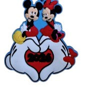 2026 Mickey & Minnie Heart PVC Magnet