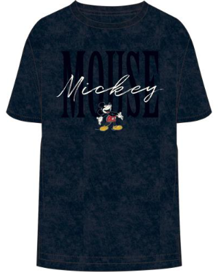 Disney Mickey Script Parks Boyfriend Junior Navy T-shirt
