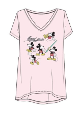 Junior Retro Mickey Sequence V Neck Girl Tee
