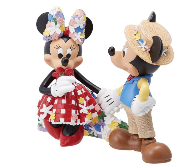 Disney Botanical Mickey and Minnie Holding Hands Figurine