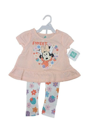 Disney Minnie Mouse Baby 2Pc Legging Set Peach