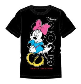 Disney Adult Minnie 2025 Family Vacation Tee Shirt Black